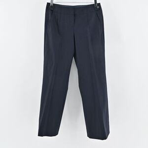 ELIE TAHARI Pants Womens Sz 6 Navy Blue Wool Blend Low Rise Straight Leg Trouser